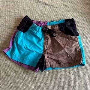 Kavu Women's Athletic Shorts - Teal, Purple, and Brown